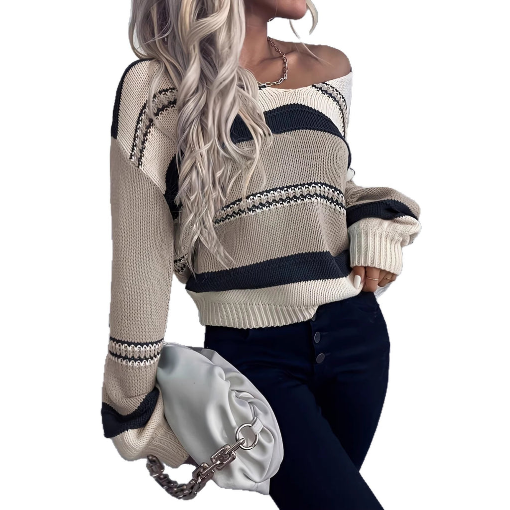 Loose-Fit Pullover aus Strick mit Farbblock – Ansicht 4