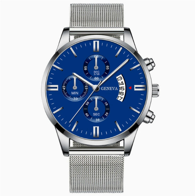 Herren Business Quarzuhr mit Edelstahl-Armband