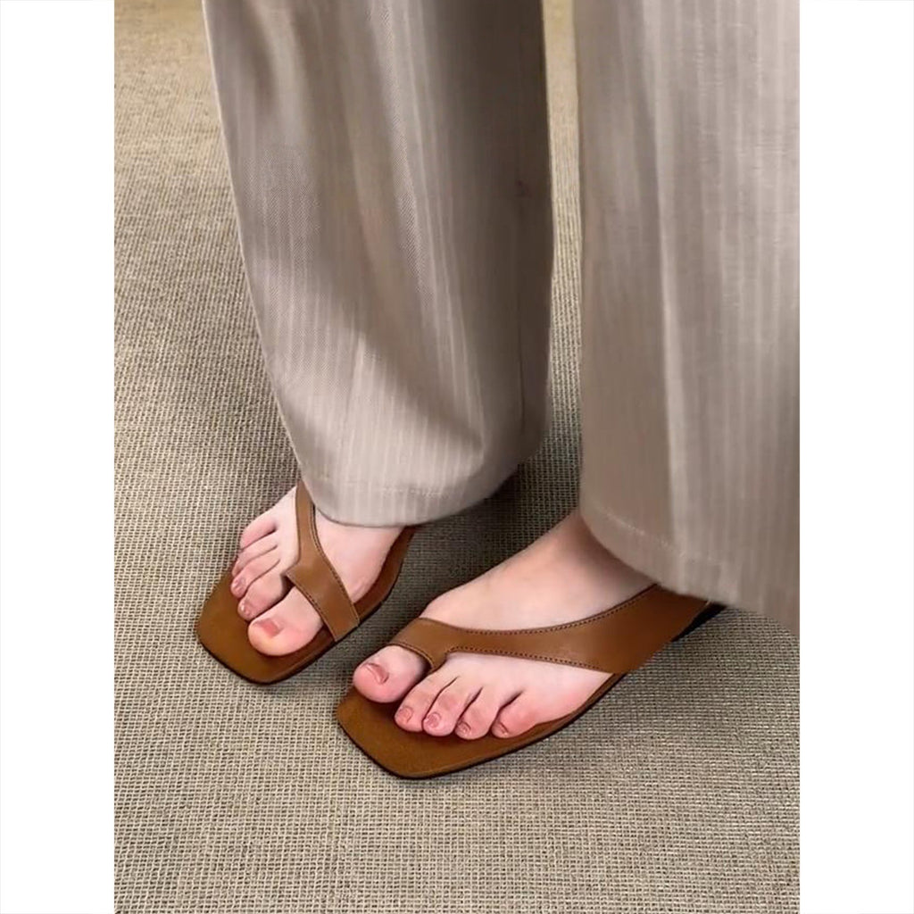 Retro-Sandalen mit eckiger Zehenpartie