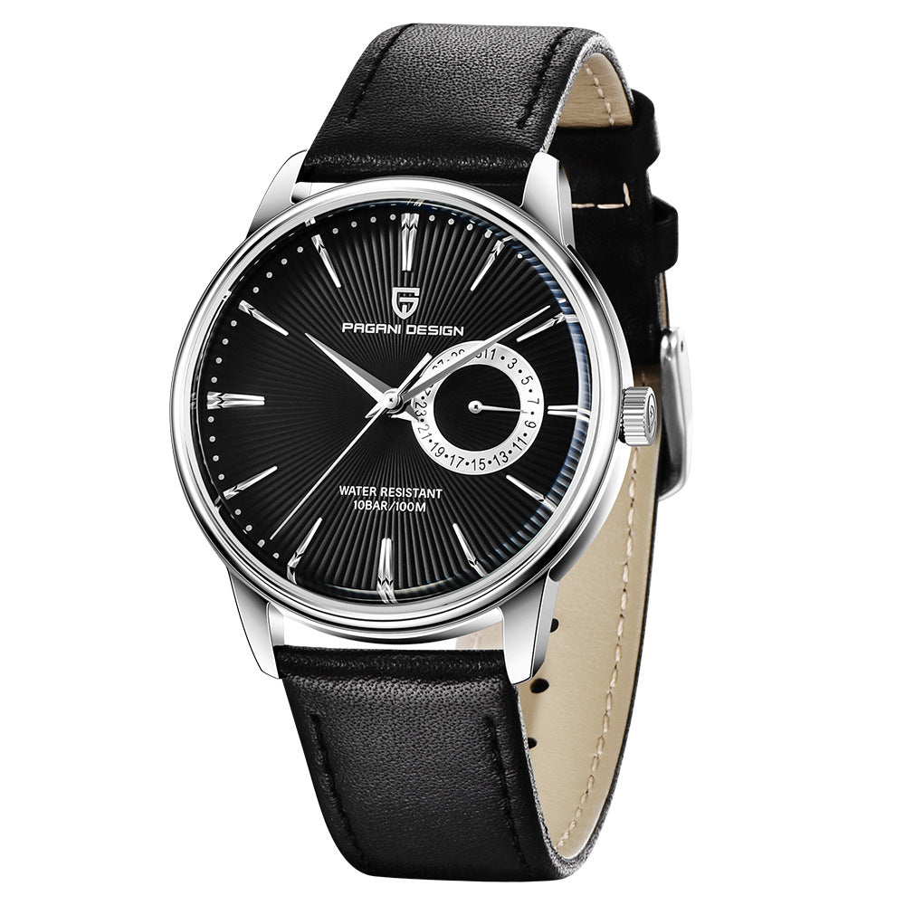 Quarz-Herrenuhr mit Lederarmband | LuxeStyle
