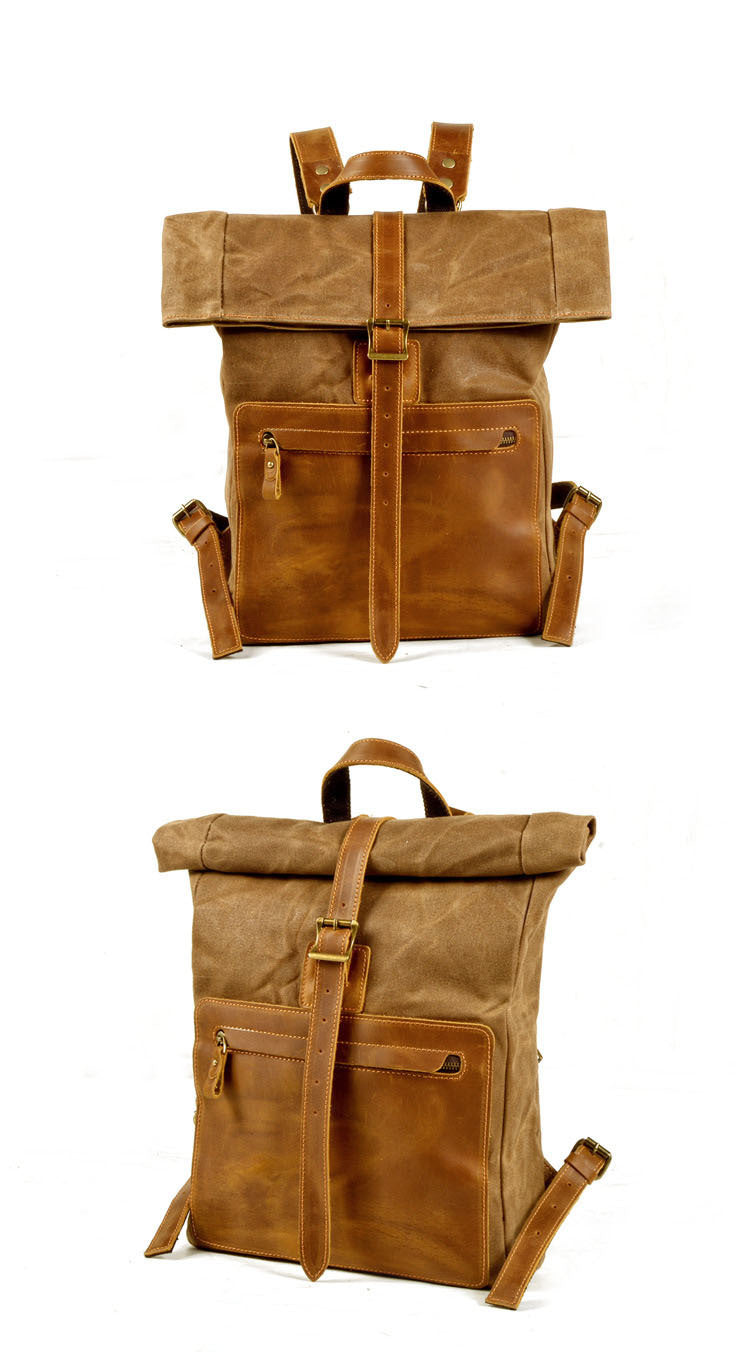 Retro-Canvas-Rucksack für Männer – schwarz | LuxeStyle