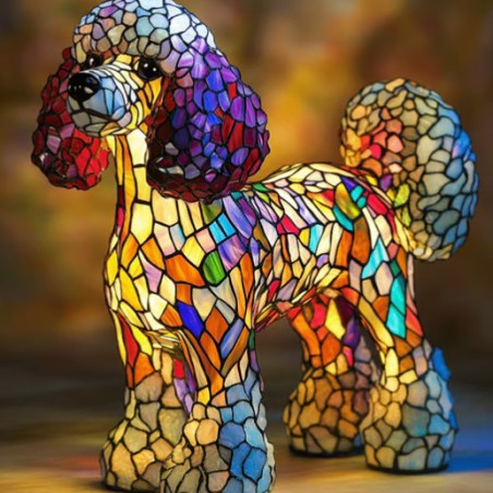 Bunte Hunde- und Katzenlampen aus Kunstharz