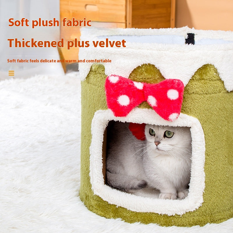 Doppellagiges Katzenbett mit Kletterrahmen