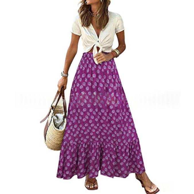 Print-Maxi-Rock im Casual-Stil