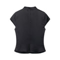 Satin-Top im China-Stil mit Mandarinkragen