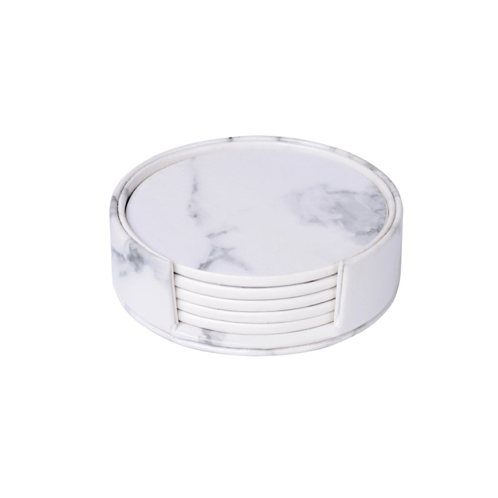 Marmor-Leder-Untersetzer (6er-Set) – Bild 3 | LuxeStyle