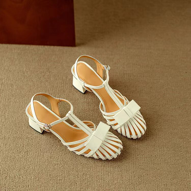 Roman Chunky Heel Sandalen mit Schleife | LuxeStyle