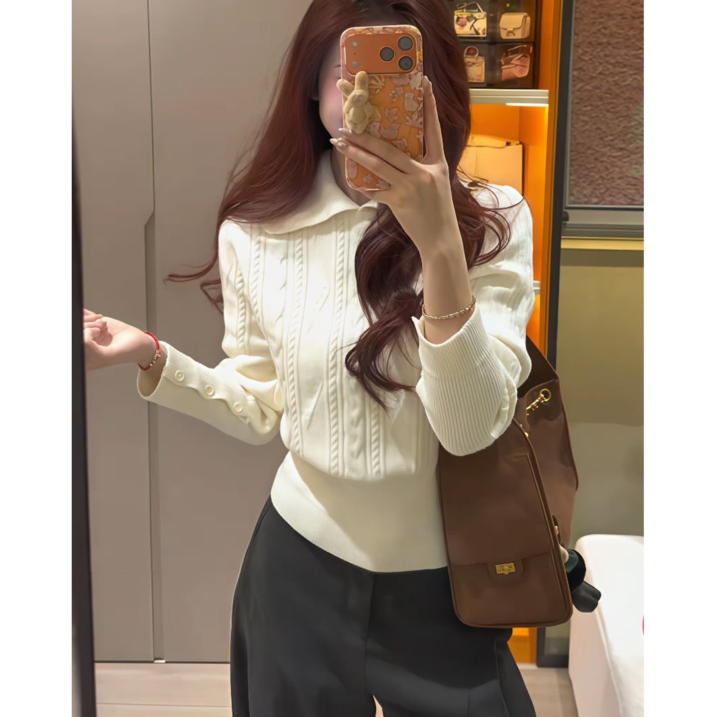Mock-Neck Pullover aus Grobstrick