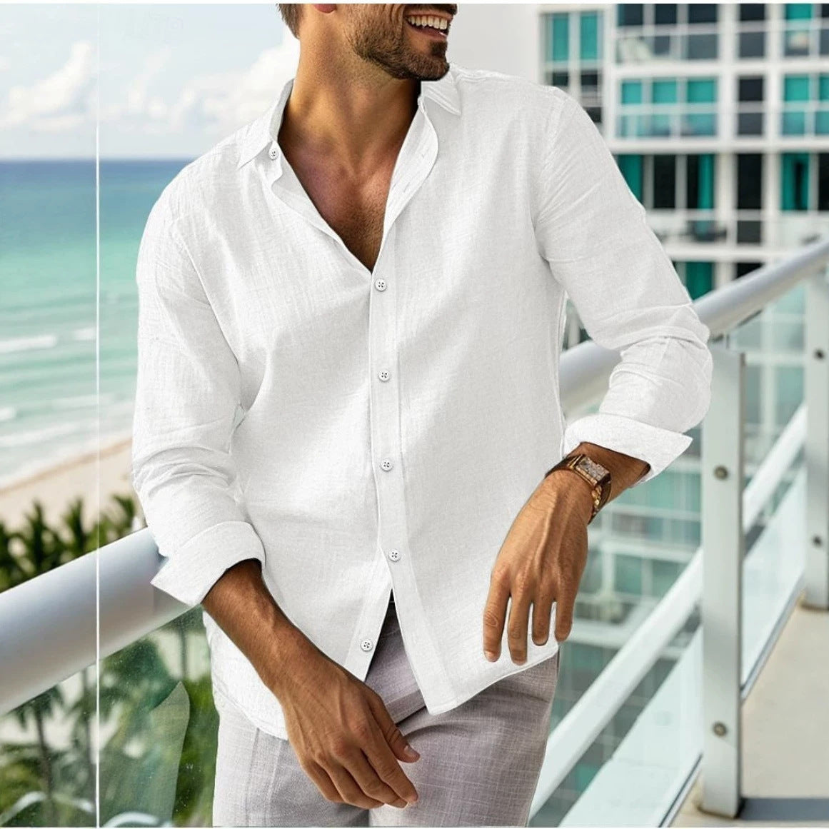 Sommerhemd Langarm Slim Fit