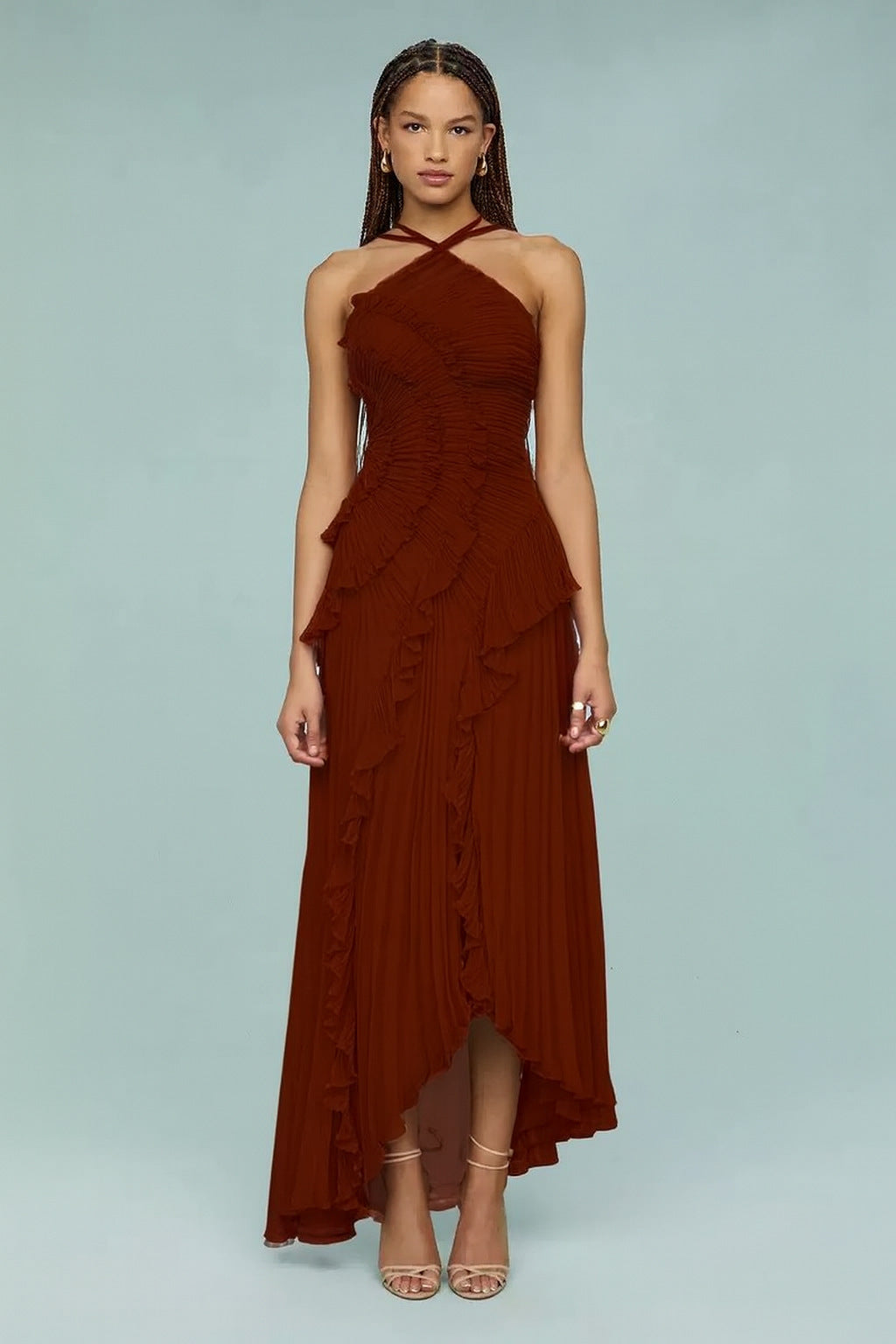 Elegantes Neckholder Chiffon-Kleid