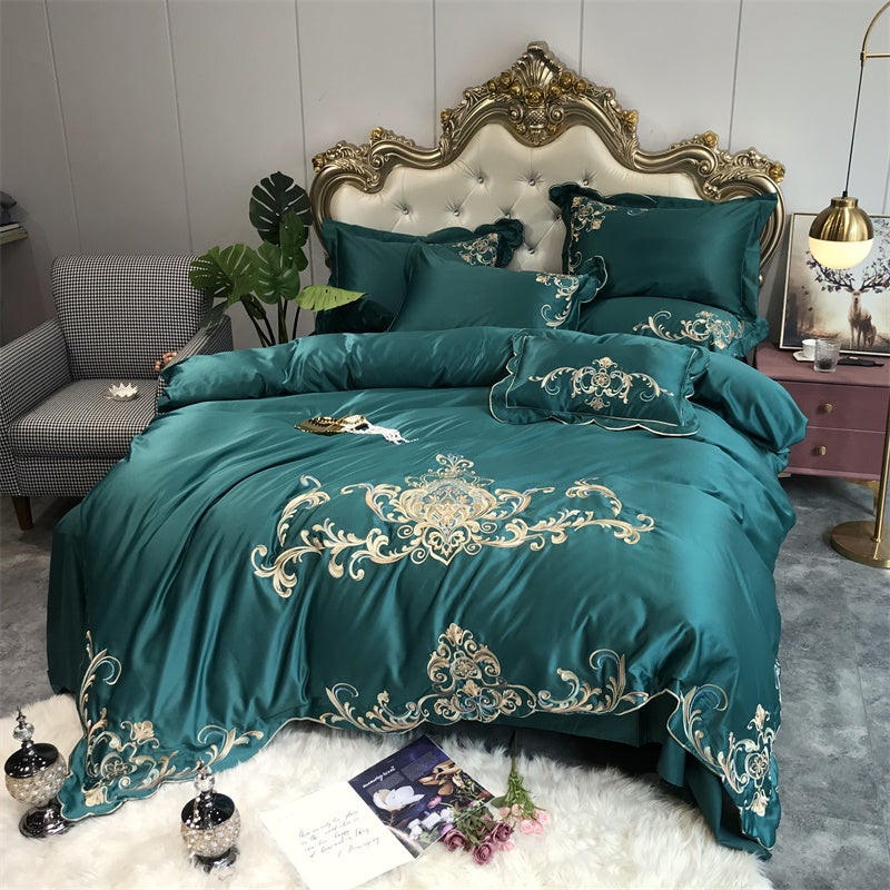 4-teiliges Hochzeitsbettwäsche-Set mit Stickerei – Bild 2 | LuxeStyle