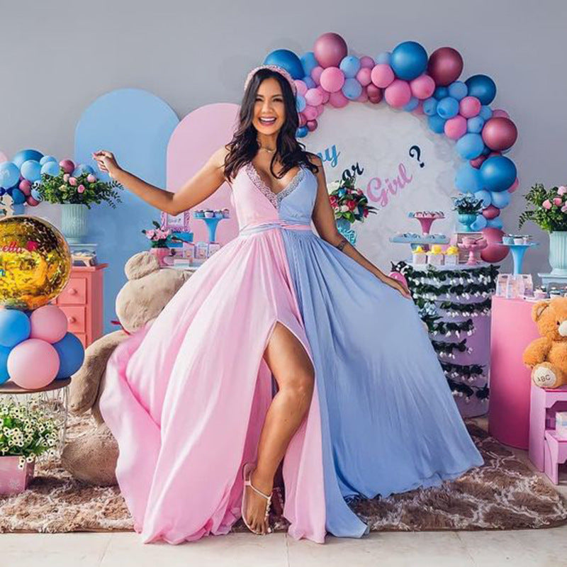 Umstands-Kleid mit Rüschensaum – Bild 6 | LuxeStyle