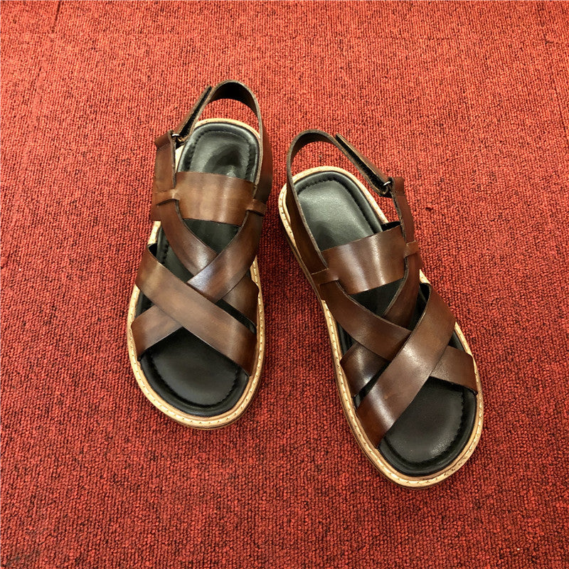 Sommer-Sandalen aus echtem Leder für Herren