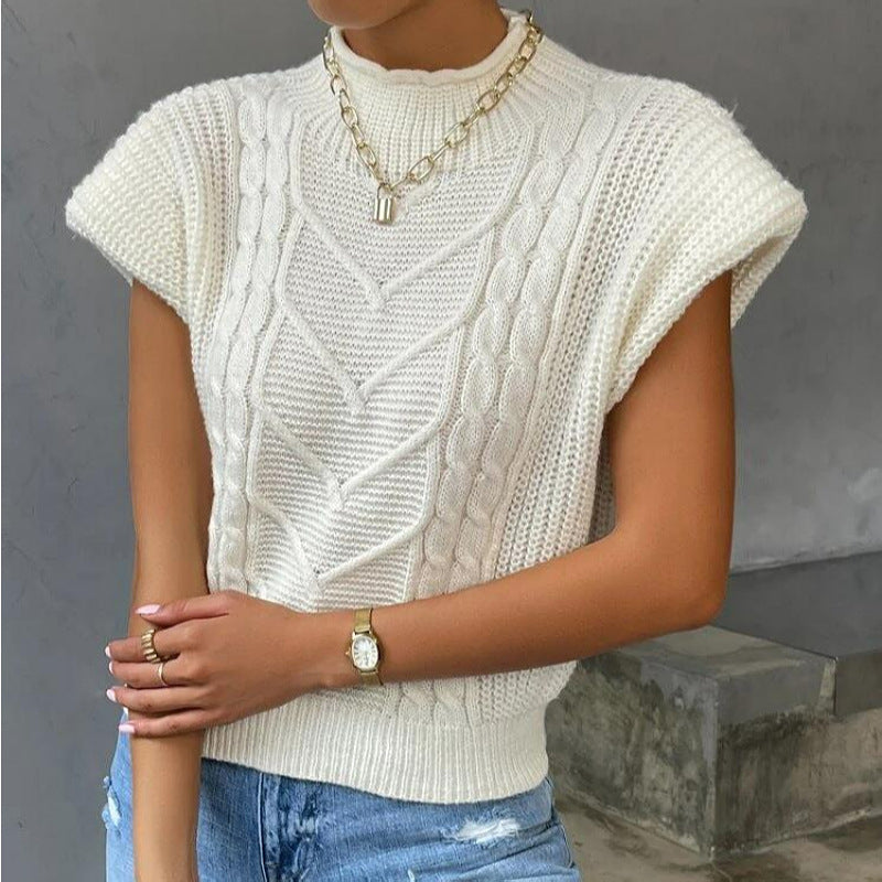 Rollkragen Strickweste für Damen