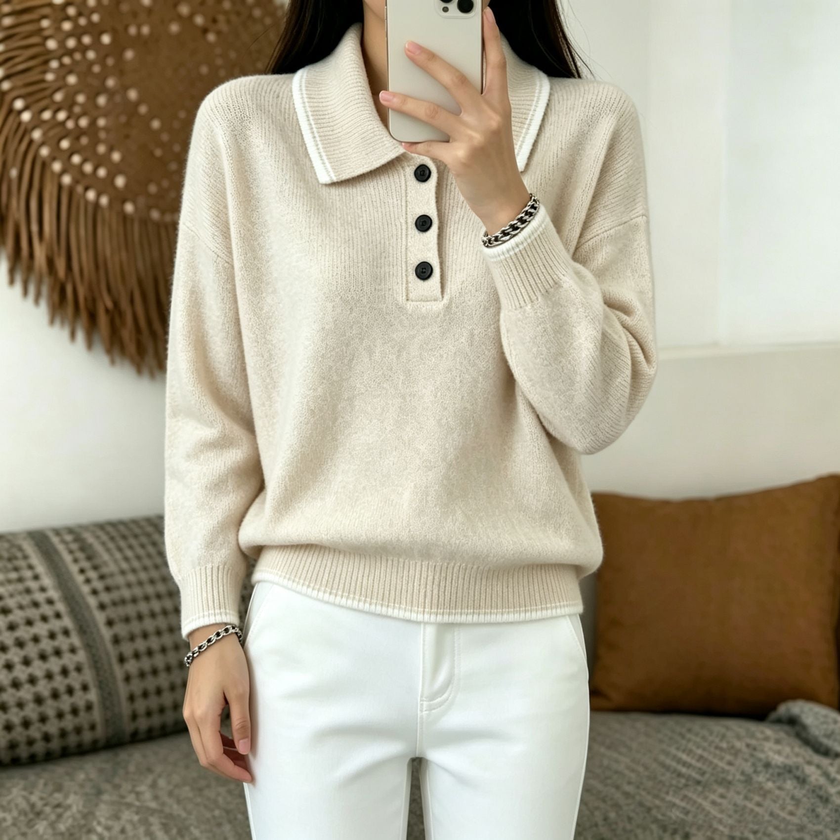 Vielseitiger Langarm-Pullover für Damen