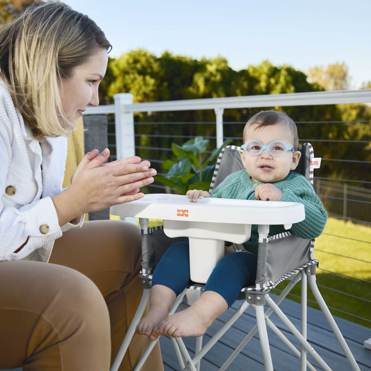 Hochstuhl Bright Starts Pop N Dine Grau