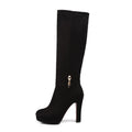 Weibliche High-Top-Stiefel mit Blockabsatz – Bild 6 | LuxeStyle
