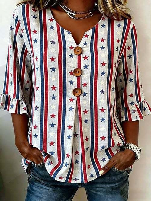 Spitzenbesetzte Bluse mit Blumenmuster