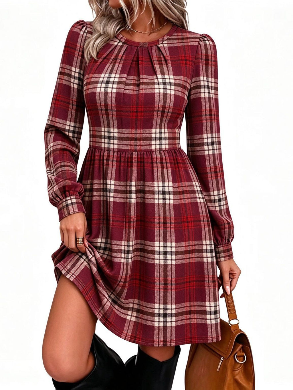 A-Linien-Kleid mit Patchwork – Bild 6 | LuxeStyle