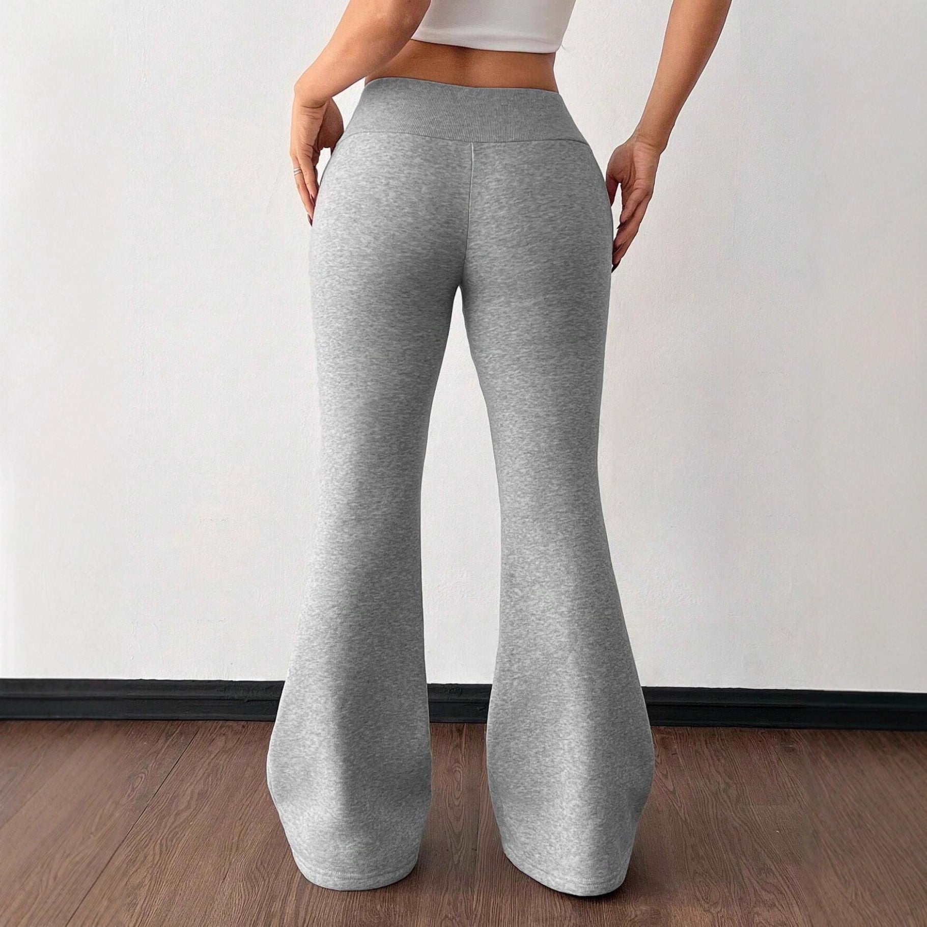 Gefütterte Fleece-Hose mit hohem Bund