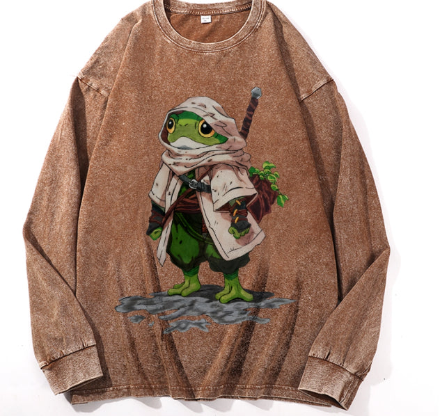 Langarmshirt aus Baumwolle mit Kordelzug