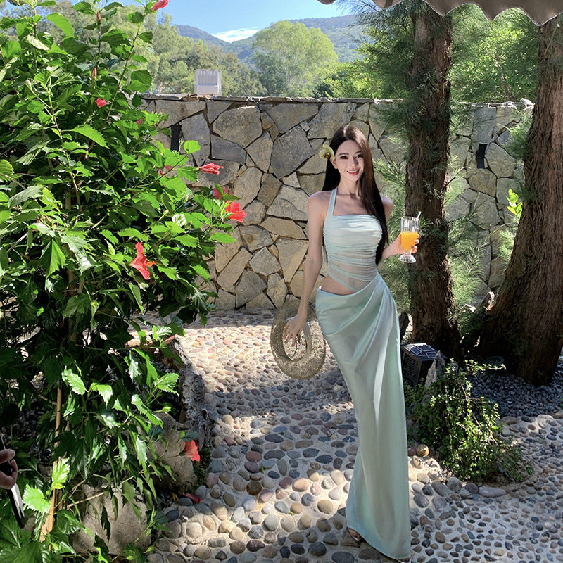 Halterneck Langarm Midi-Kleid für Damen – Bild 3 | LuxeStyle