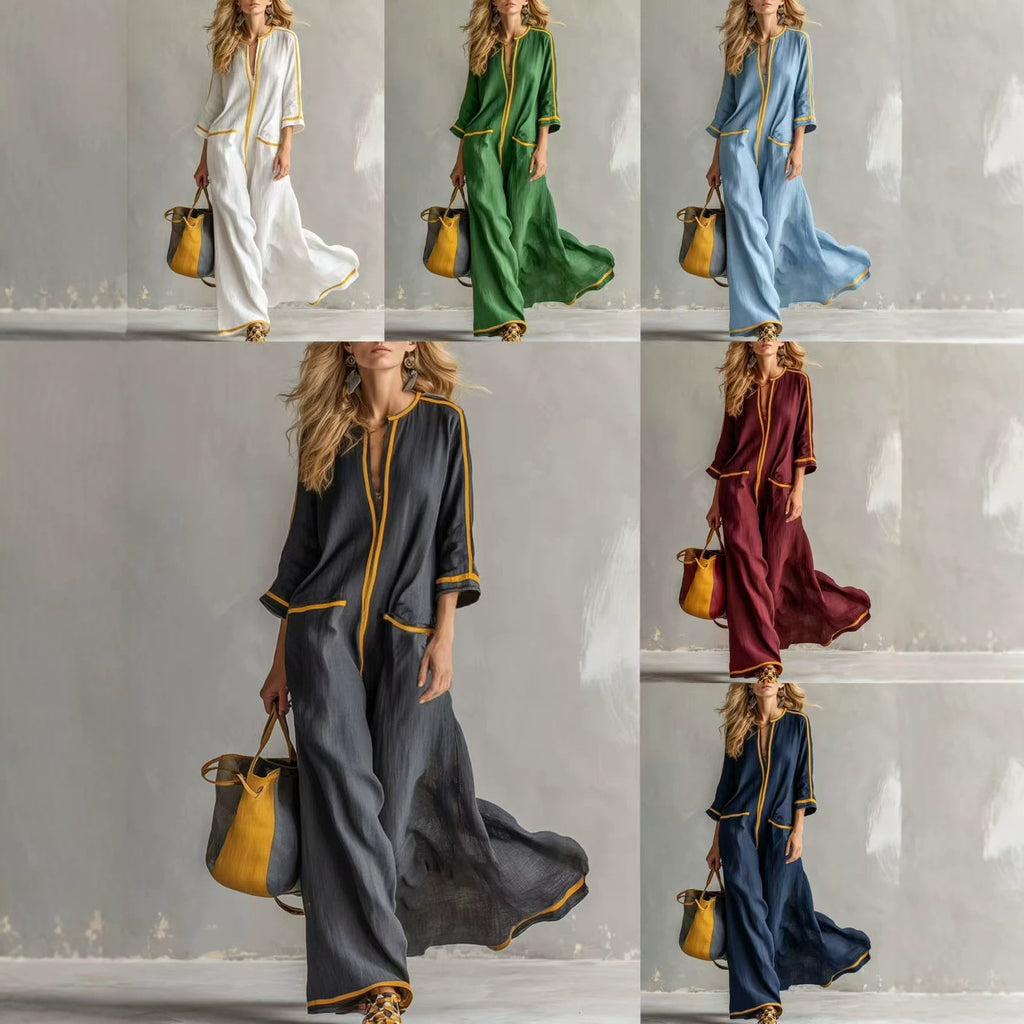 Gestreiftes, elegantes Maxikleid