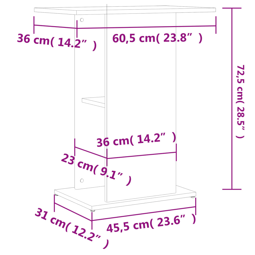 Aquarium Unterschrank 60.5x36x72.5 cm