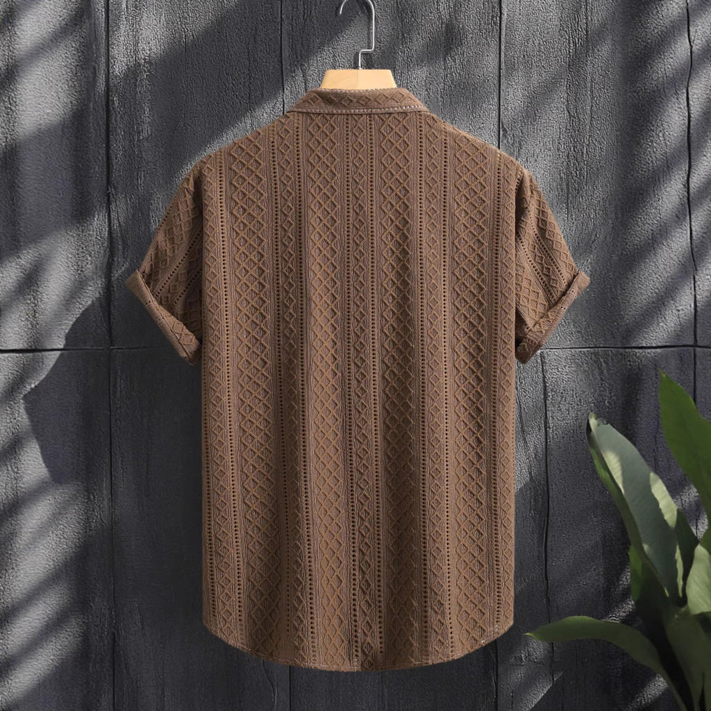 Herren Hemd mit Revers, einfarbig – Bild 2 | LuxeStyle
