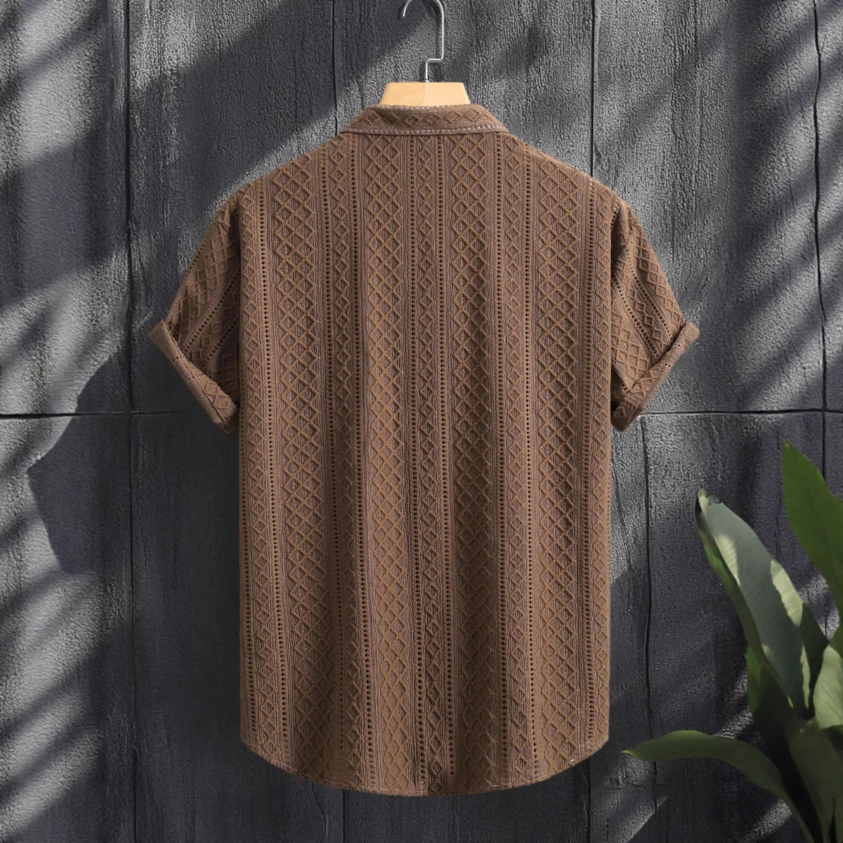 Herren Hemd mit Revers, einfarbig – Bild 2 | LuxeStyle