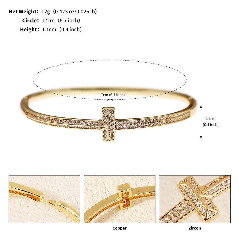 Armreif mit Zirkonia-Einlage – Bild 3 | LuxeStyle