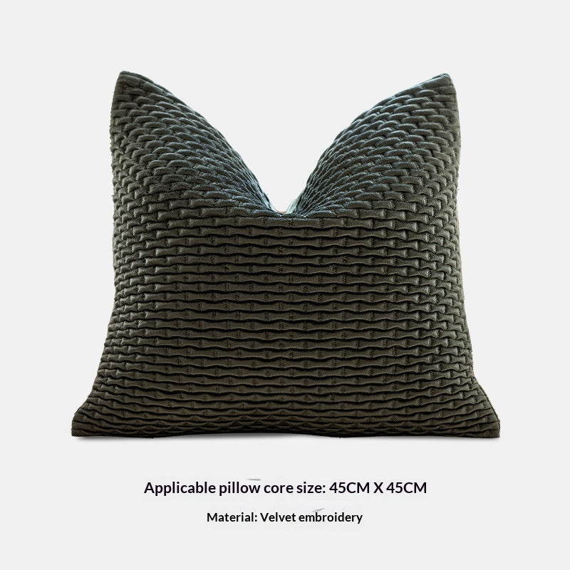 Bambusblätter-Throw-Pillow in Grün – Bild 4 | LuxeStyle