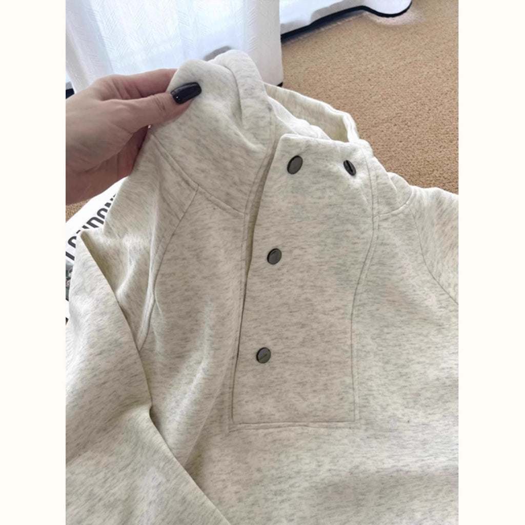 Weiblicher Unifarben Hoodie fuer Herbst/Winter
