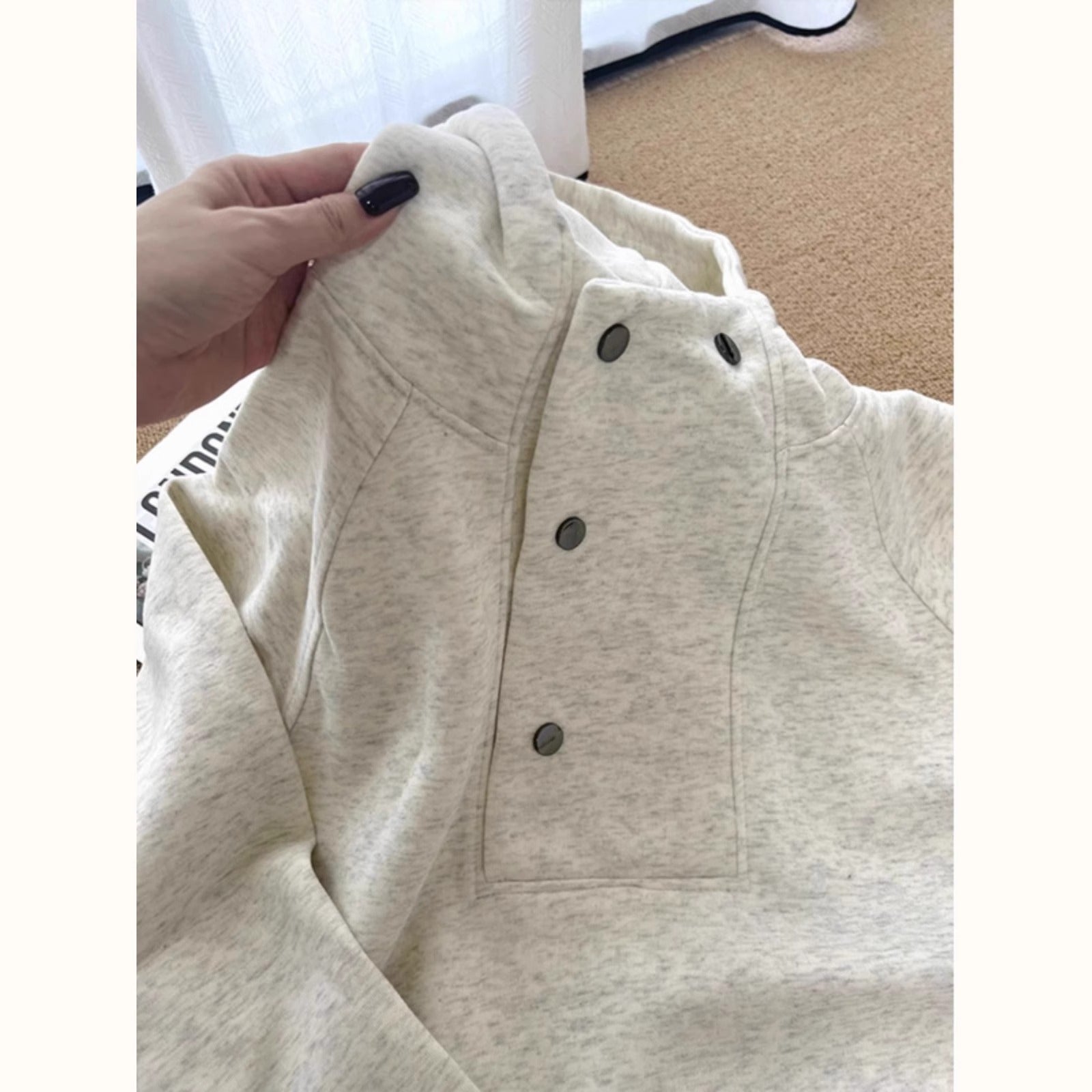 Weiblicher Unifarben Hoodie fuer Herbst/Winter