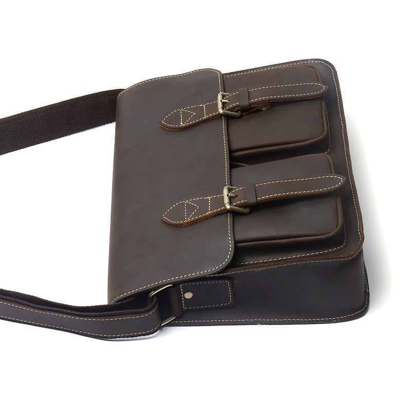 Retro-Messenger-Tasche aus Rindleder – Bild 6 | LuxeStyle