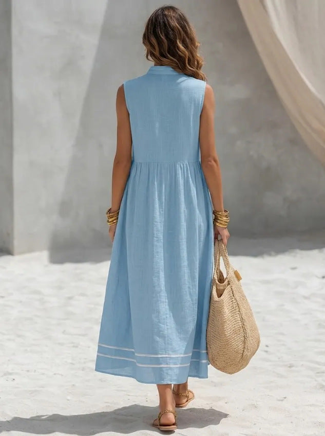 Ärmelloses Faltenkleid | LuxeStyle