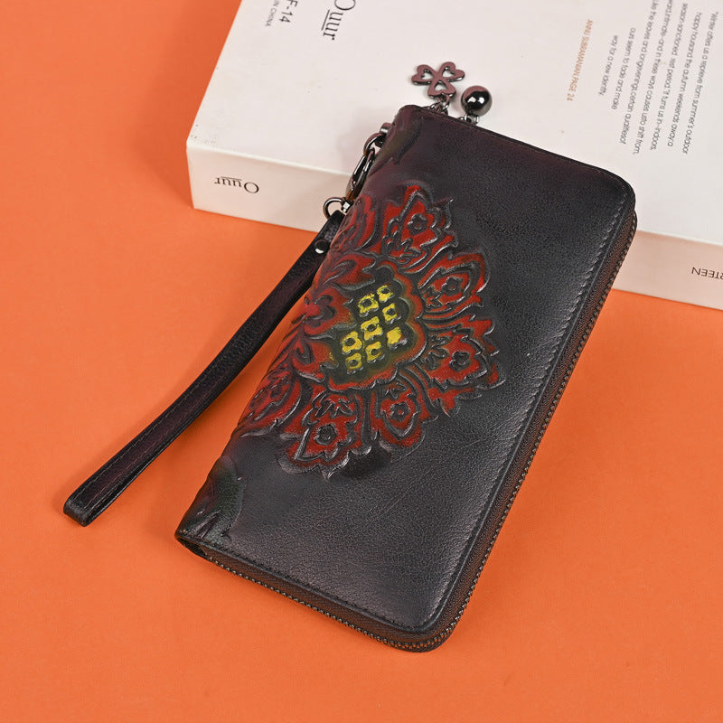 Handtasche mit Floraler Print-Füllung aus Echtleder – Bild 7 | LuxeStyle