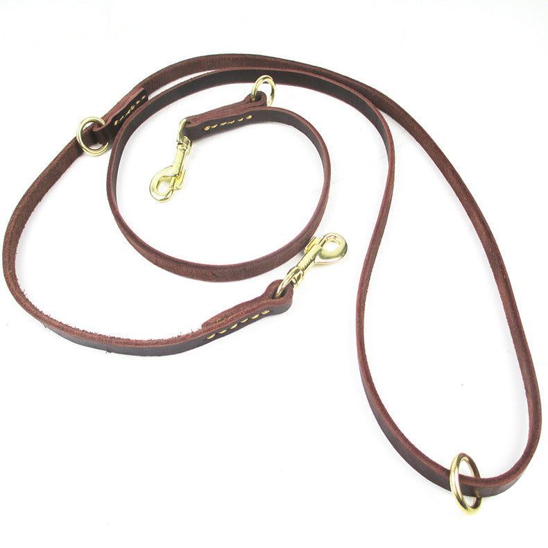 Hundeleine aus Rindsleder mit Doppelkarabiner – Bild 10 | LuxeStyle