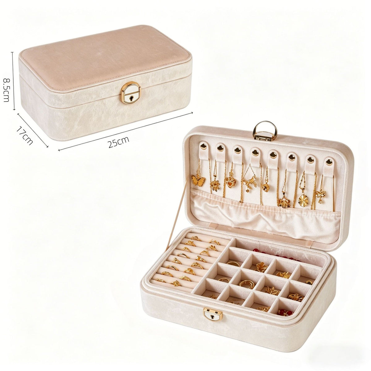 Schmuck-Organizer-Box aus Samt – Bild 6 | LuxeStyle