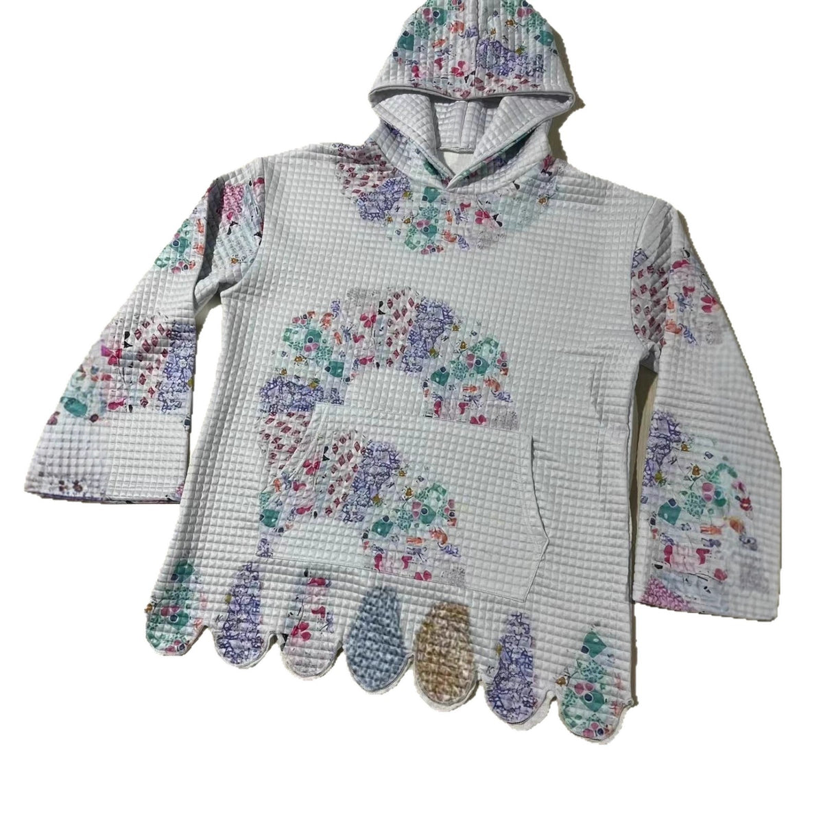 Damen Karo-Print-Hoodie