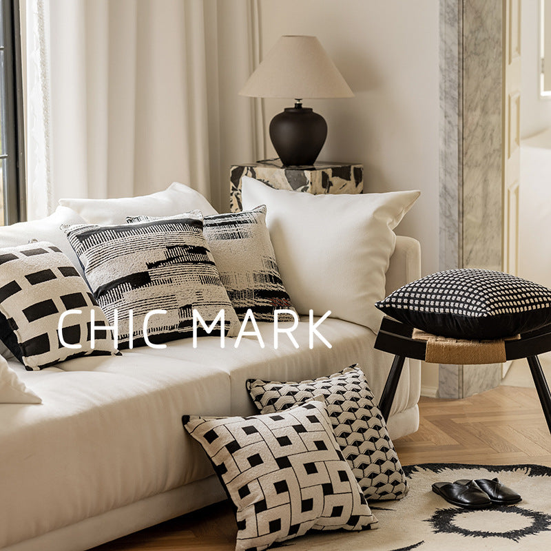 Minimalistischer Jacquard Kissenbezug, nordischer Stil