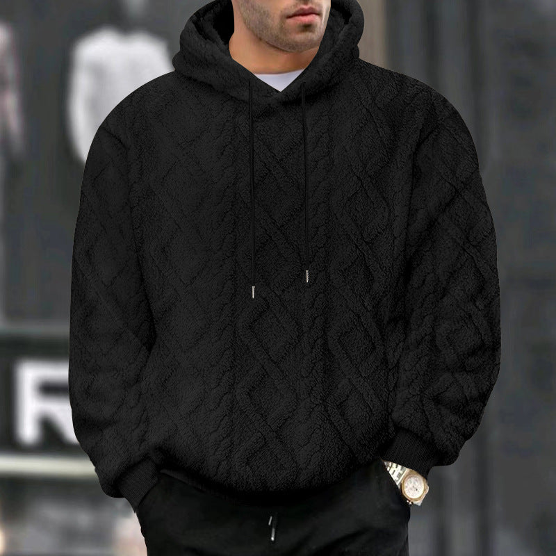 Jacquard Fleece Hoodie für Herren
