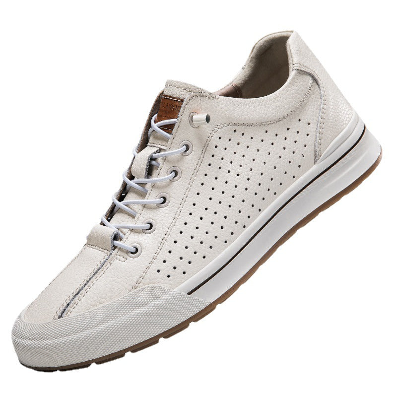 Weisse Herrenschuhe, atmungsaktiv, flacher Absatz – Bild 3 | LuxeStyle
