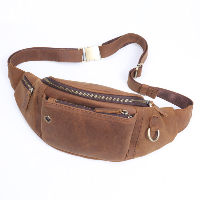 Sportliche Crossbody-Brusttasche aus Leder