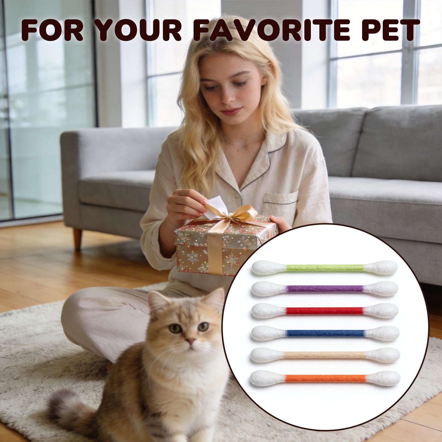 6er-Pack Katzenminze-Spielzeug – Q-Tip-Sticks