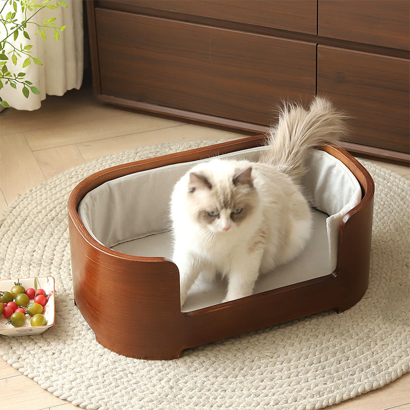 Katzenbett aus Holz für kleine Hunde