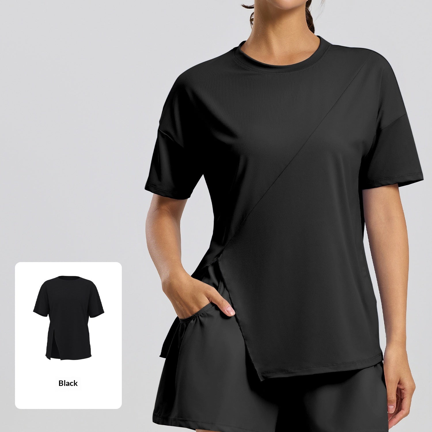 Loose-Fit Tunic mit kurzen Ärmeln