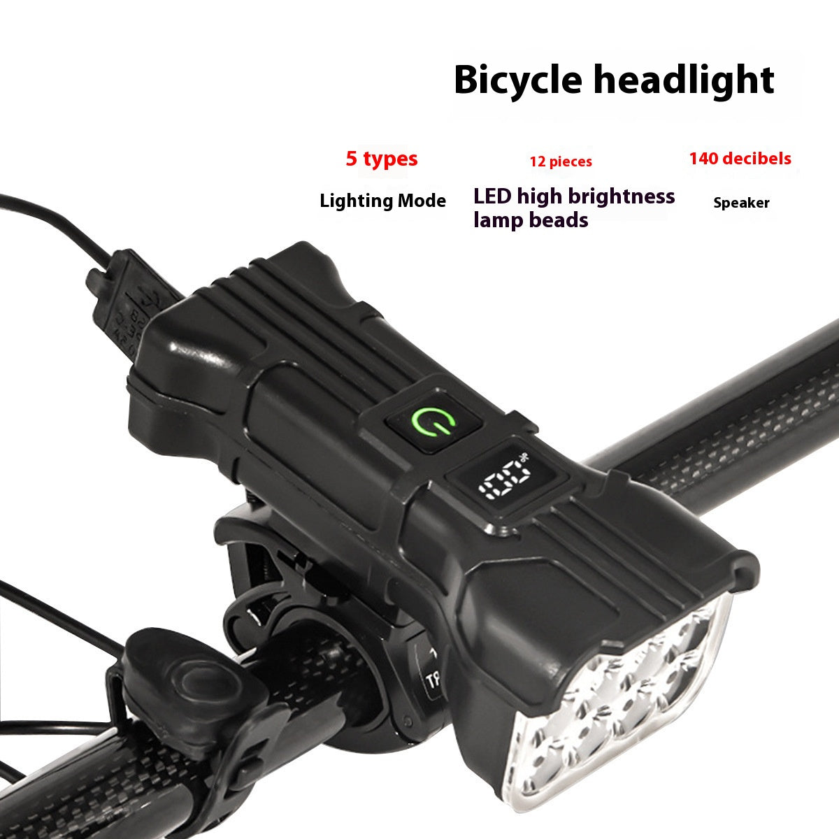 Velo-Scheinwerfer mit Digitalanzeige & Powerbank