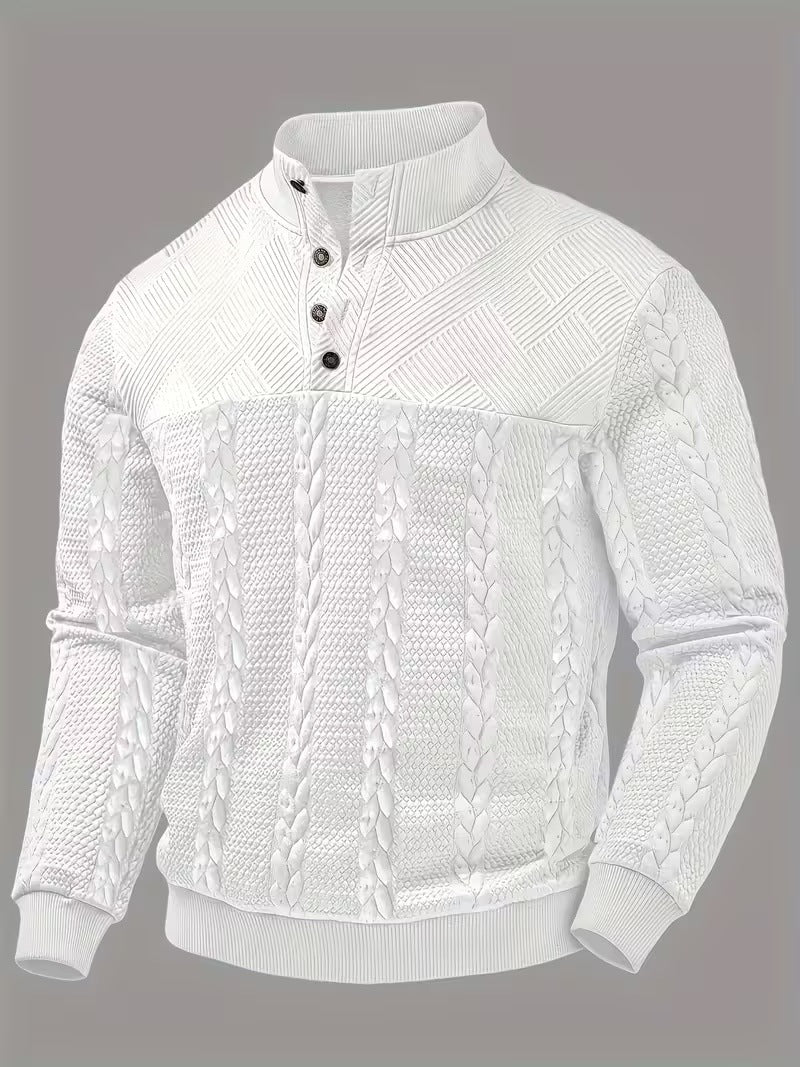 Retro Casual Pullover mit Stehkragen