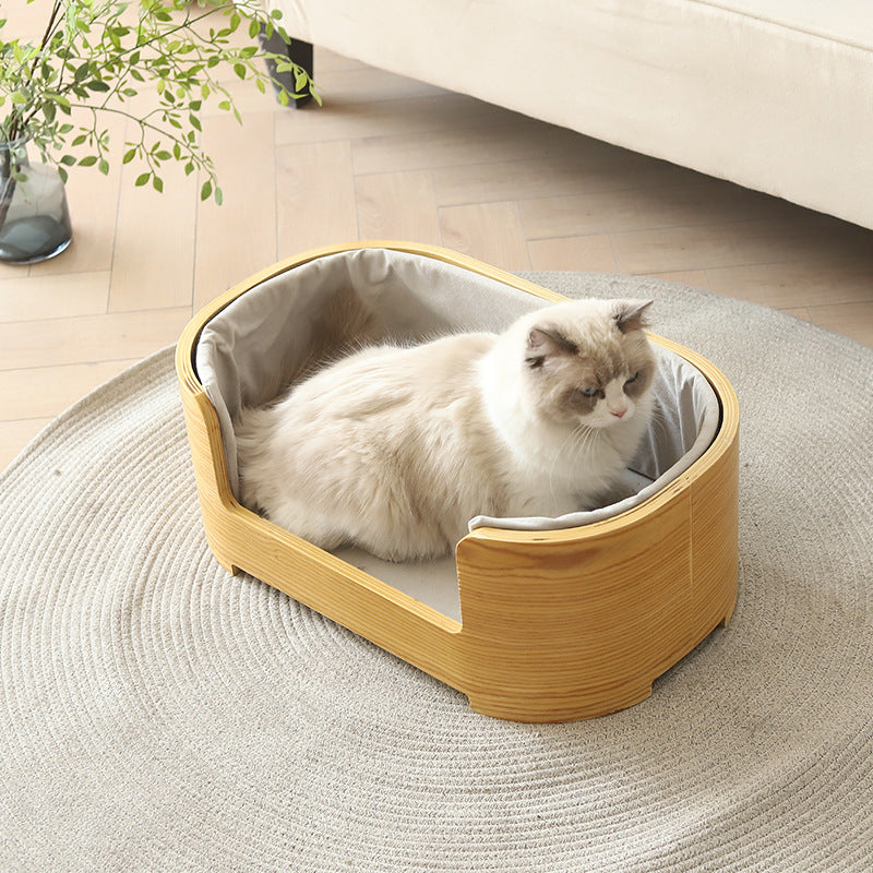 Katzenbett aus Holz für kleine Hunde